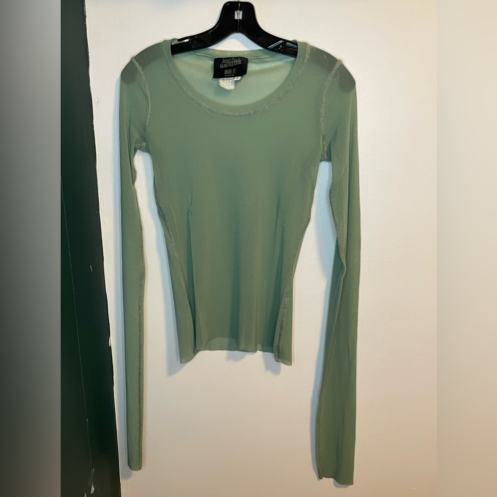 Jean Paul Galtier Green Mesh Long sleeve top for Women - Picture 2 of 7